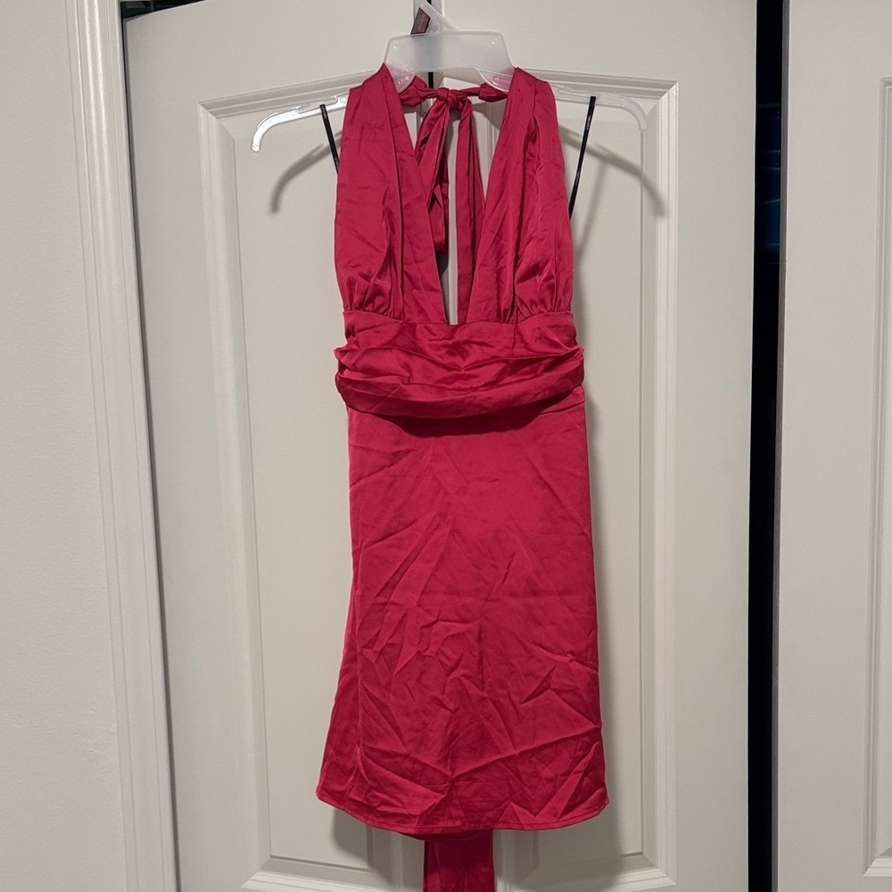 Forever 21 Vibrant Pink Halter Dress
